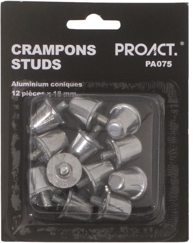 [PA075-Silver-18mm] PA075 - Boîte de 12 crampons  alu coniques - Silver