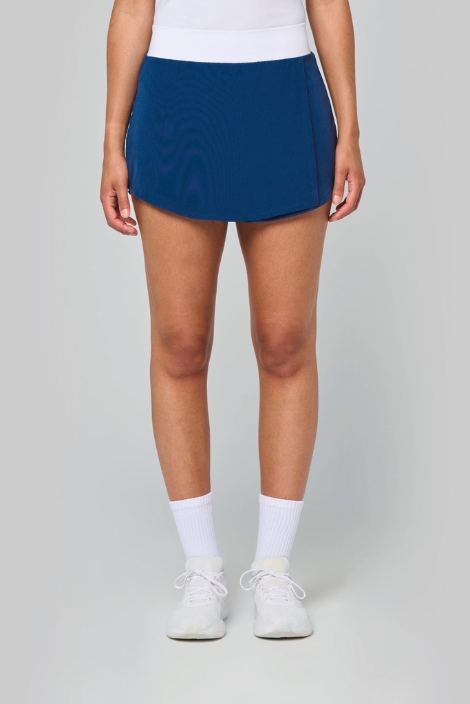 [PA1031-SportyNavy_White-XS] PA1031 - Jupe de padel avec short intégré - SportyNavy_White (XS)