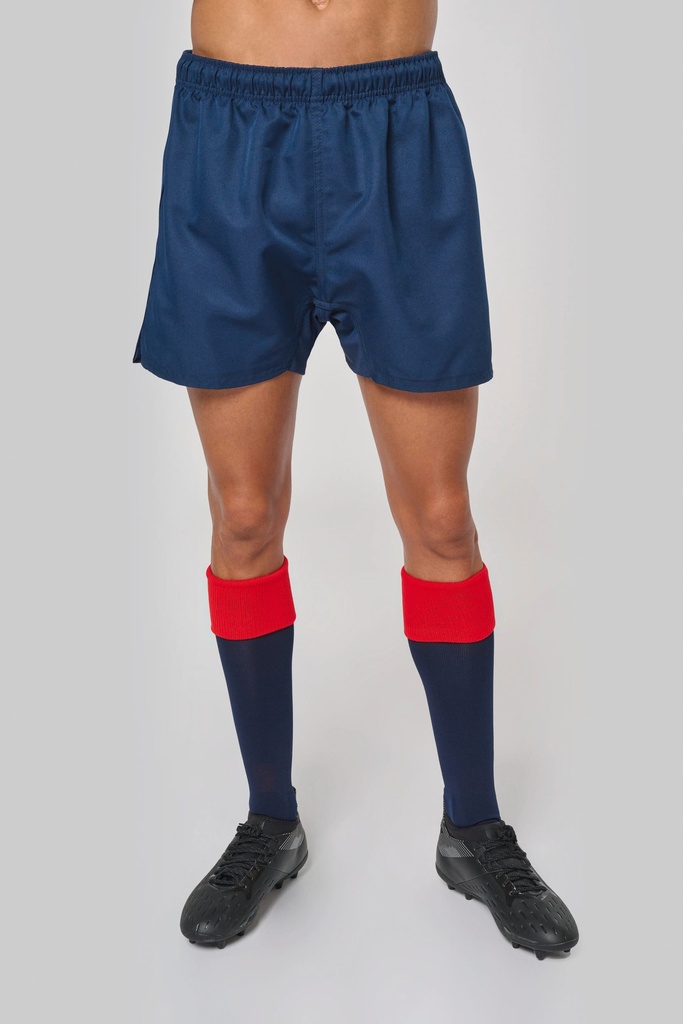 [PA138-DarkRoyalBlue-XS] PA138 - Short de rugby élite unisexe - DarkRoyalBlue (XS)