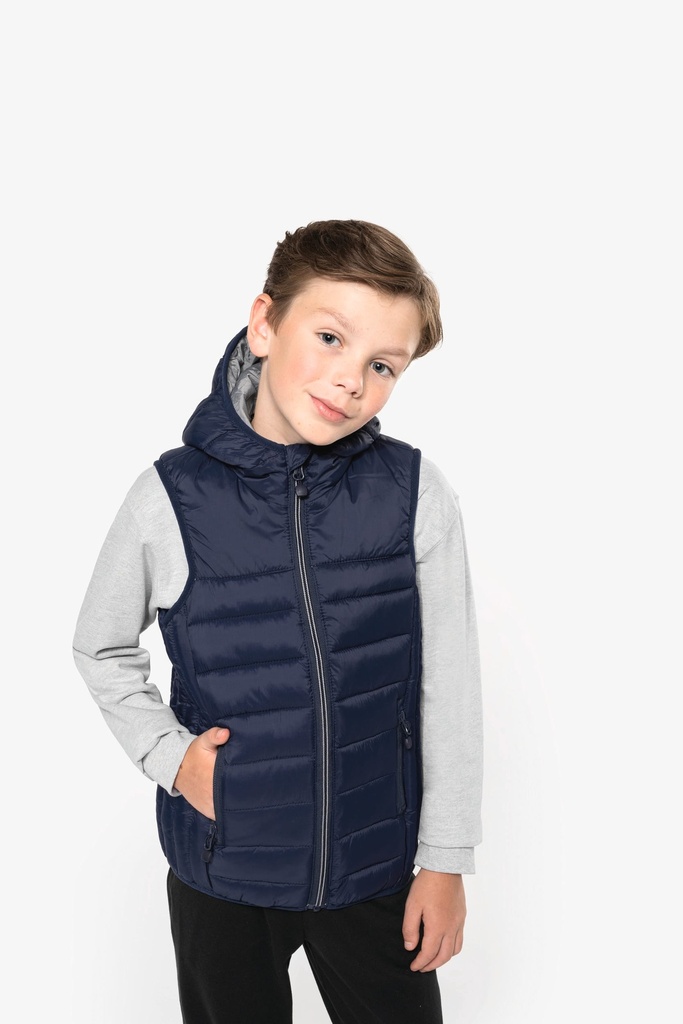 [PA238-Navy-12/14ans] PA238 - Bodywarmer à capuche enfant - Navy (12/14 ANS)