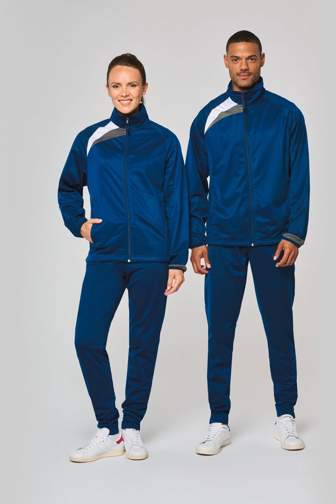[PA306-Sportyred/Black/Stormgrey-XS] PA306 - Veste de survêtement unisexe  - Sportyred/Black/Stormgrey (XS)