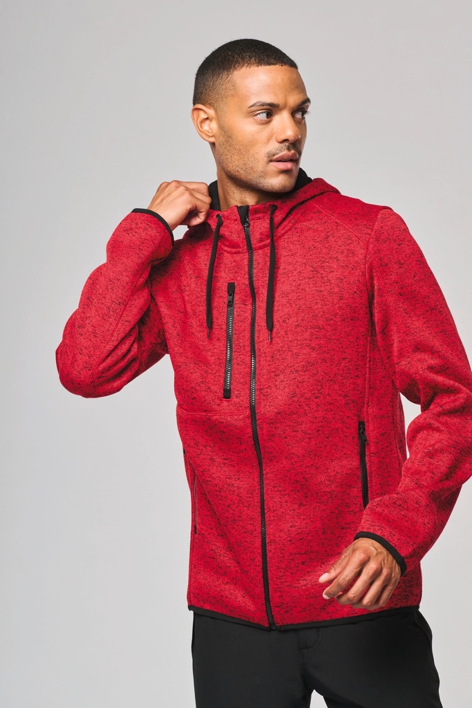 [PA365-Lightgreymelange-S] PA365 - Veste à capuche chinée homme - Lightgreymelange (S)