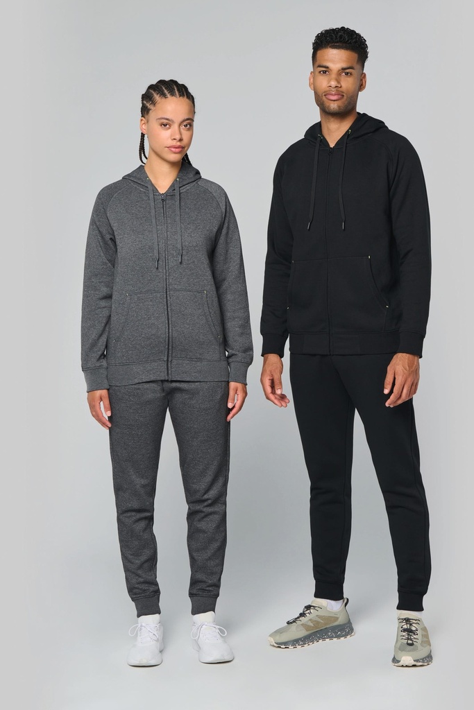 [PA383-Black-XS] PA383 - Veste zippée à capuche unisexe - Black (XS)