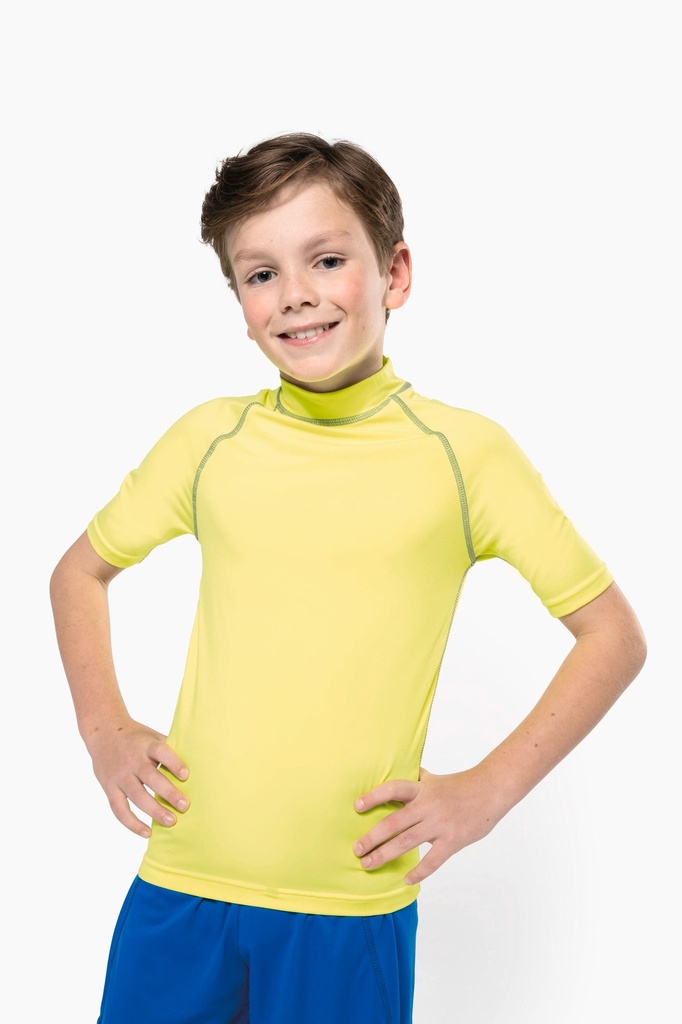 [PA4008-White-12/14ans] PA4008 - T-shirt technique à manches courtes avec protection anti-UV enfant - White (12/14 ANS)
