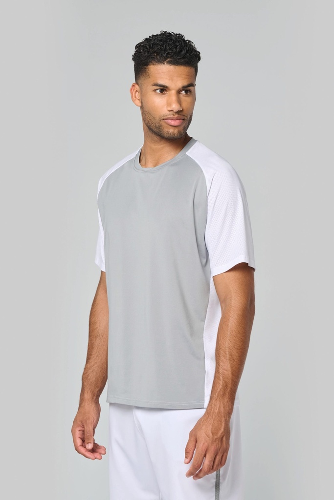 [PA4030-SportyNavy_White-S] PA4030 - T-shirt de padel bicolore à manches raglan homme - SportyNavy_White (S)