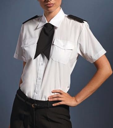 [PR312-White-XS] PR312 - Chemise Femme manches courtes Pilote - White (XS)