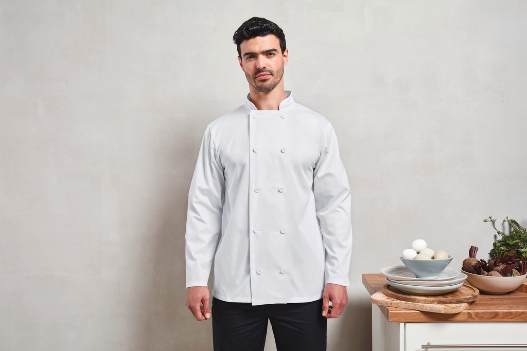 [PR657-Black-XS] PR657 - Veste de cuisine manches longues - Black (XS)