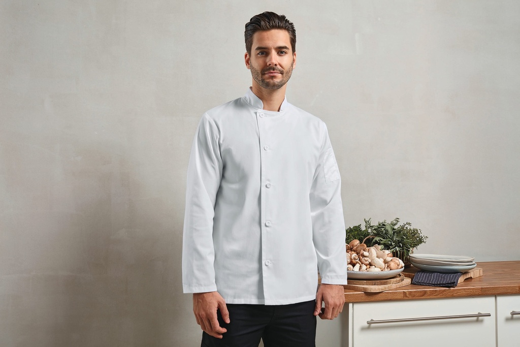 [PR901-Black-XS] PR901 - Veste chef cuisinier manches longues "Essential" - Black (XS)