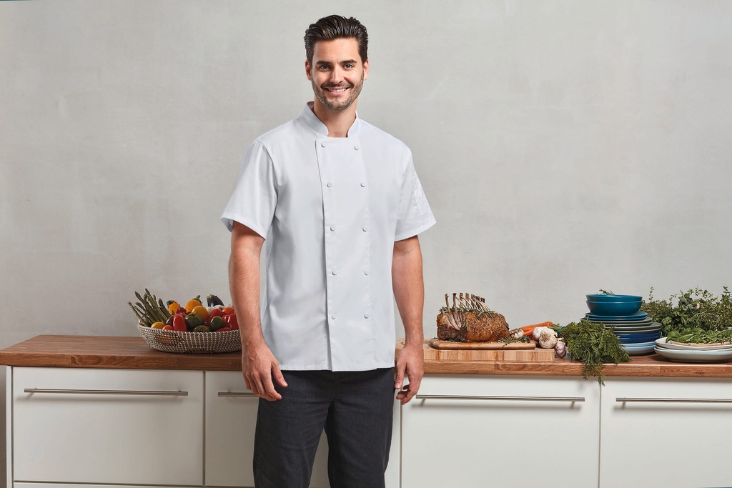 PR902 - Veste chef cuisinier manches courtes Coolchecker® - White