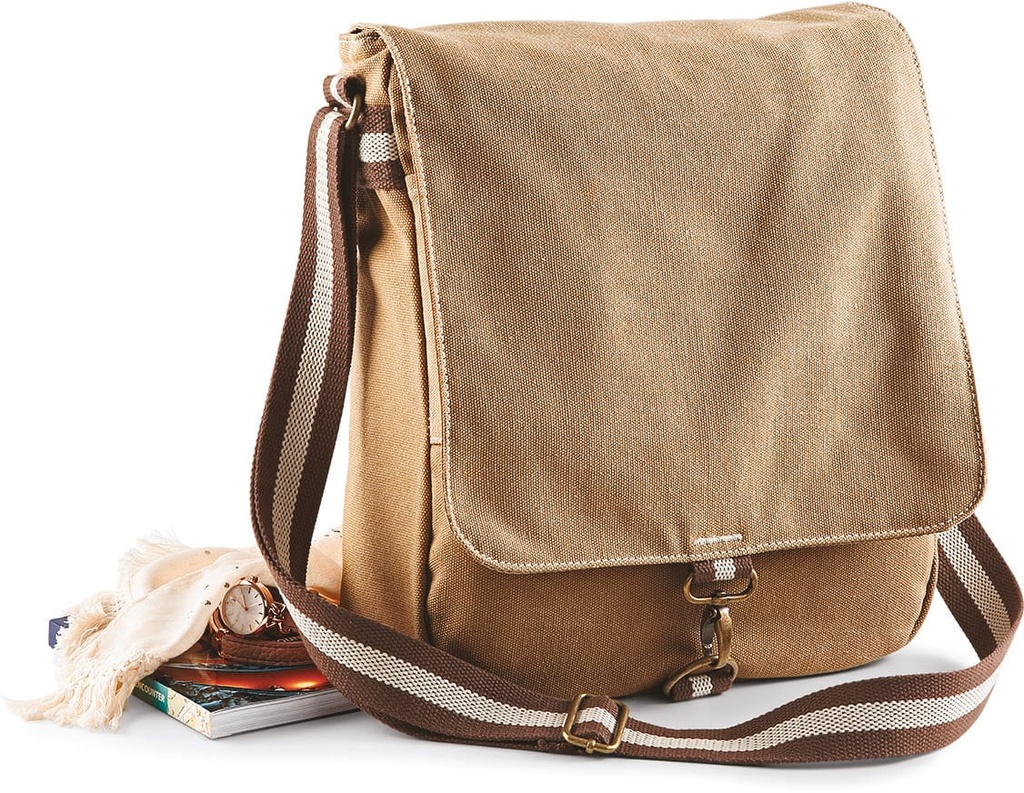 [QD611-Sahara-OneSize] QD611 - Sac messager Vintage - Sahara