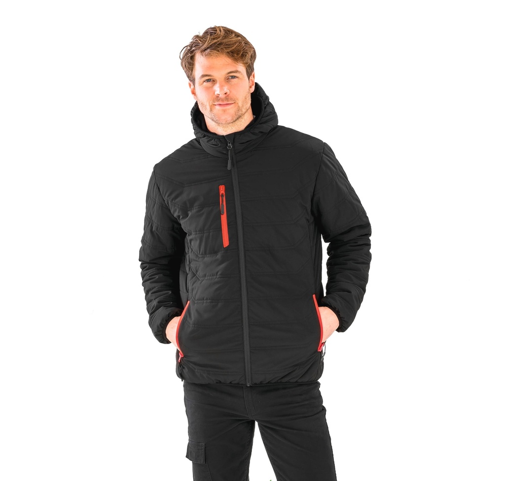 [R240X-Black_Grey-XS] R240X - Veste matelassée black compass recyclée - Black_Grey (XS)