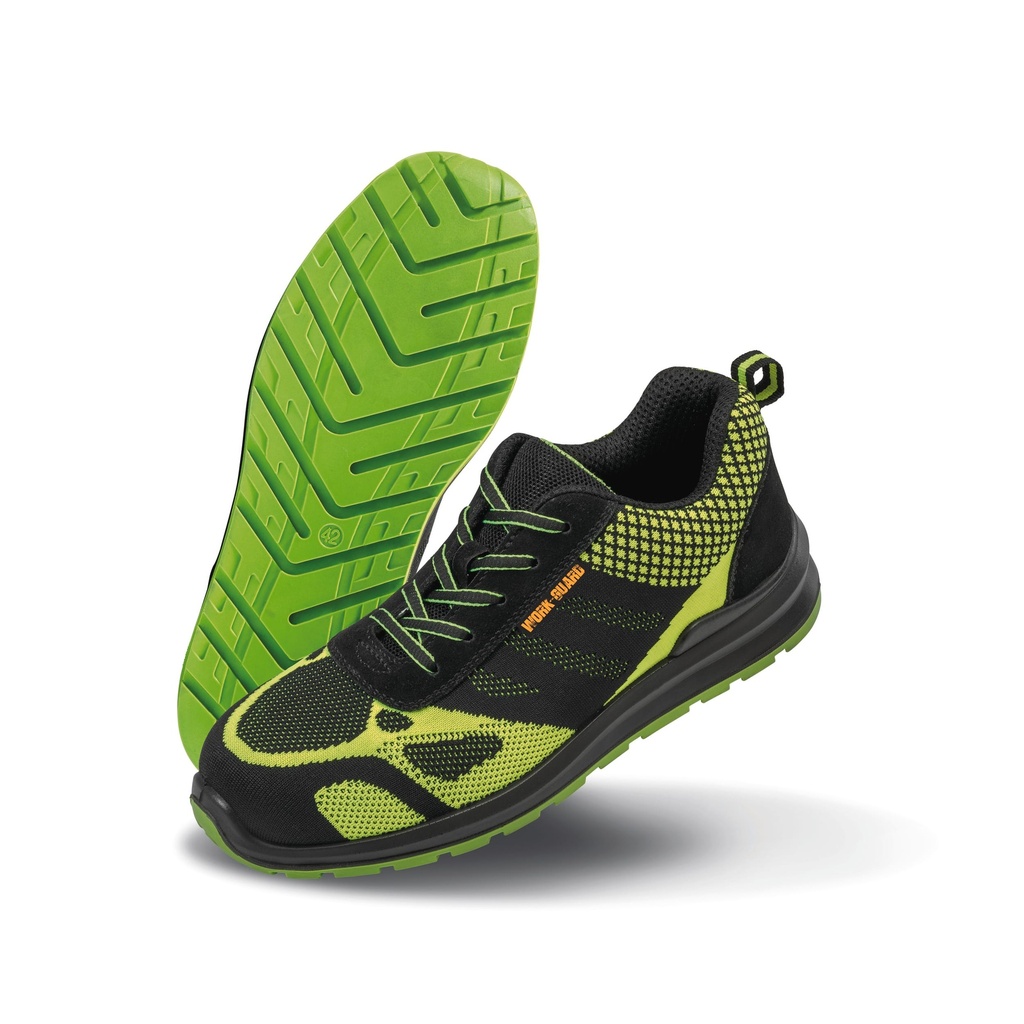 [R458X-Neongreen_Black-45EU] R458X - Chaussures de sécurité Flyknit - Neongreen_Black (45EU)