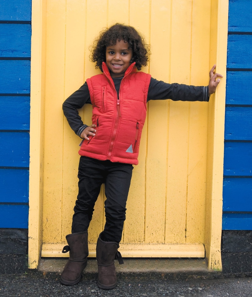 [R88J-Red-7/8ans] R88J - Bodywarmer doublé enfant  - Red (7/8 ANS)