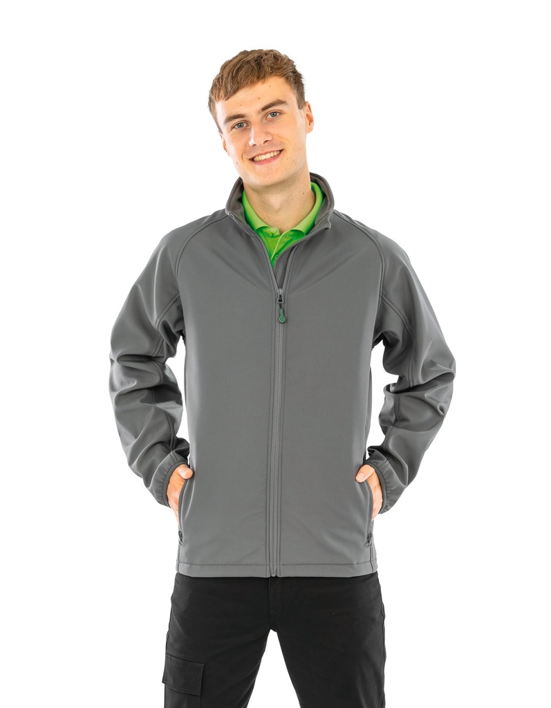 [R901M-Black-S] R901M - Veste softshell homme recyclée - Black (S)