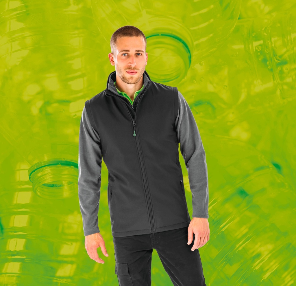 [R902M-Grey-S] R902M - Bodywarmer softshell homme recyclé - Grey (S)
