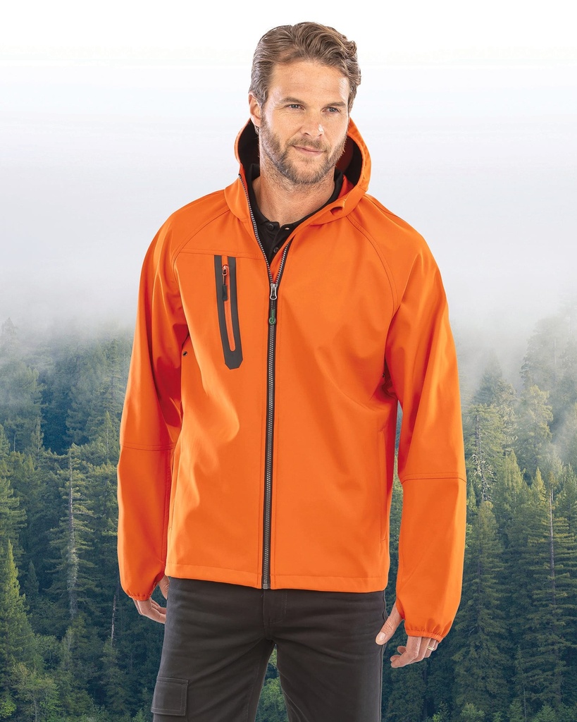 [R909X-Navy_Navy-XS] R909X - Veste Softshell 3 couches recyclée à capuche unisexe - Navy_Navy (XS)