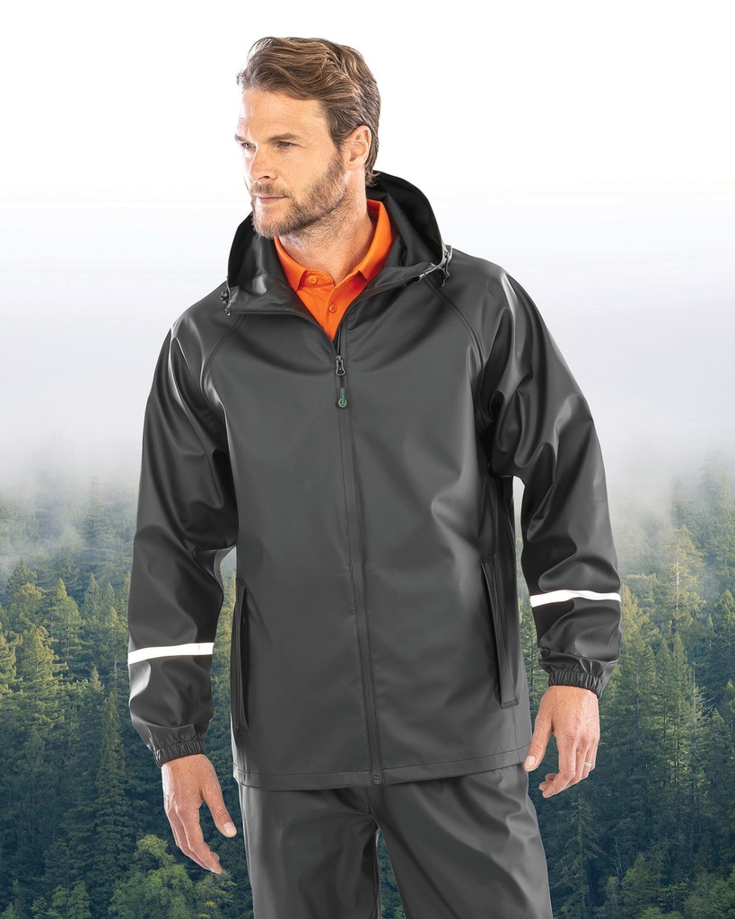 [R915X-Navy-S] R915X - Veste imperméable Prism PU avec bandes réfléchissantes  - Navy (S)