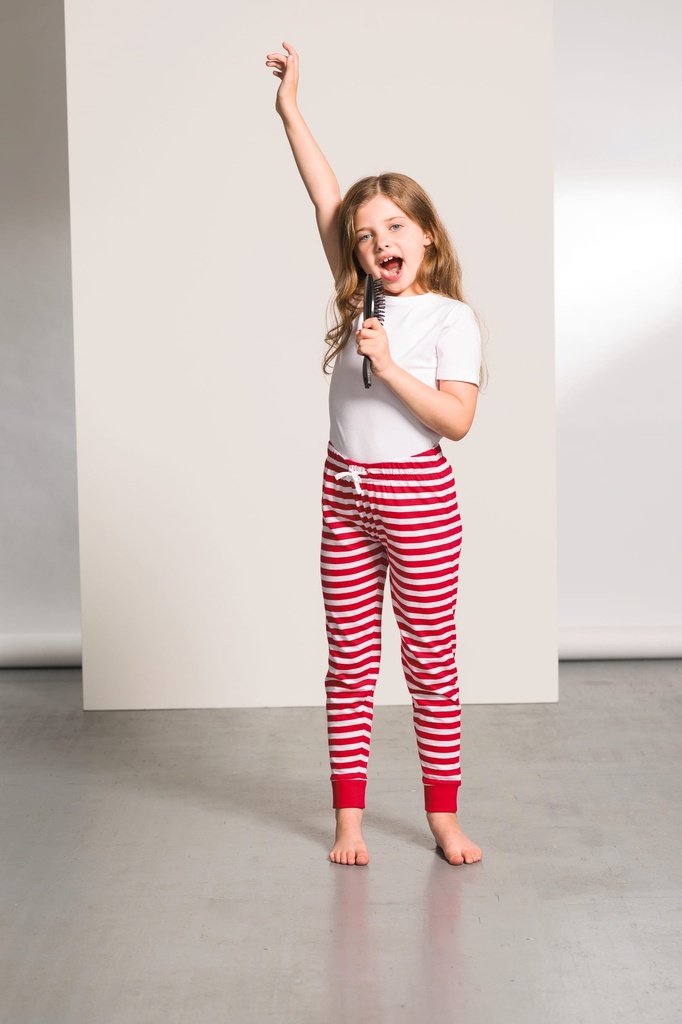 [SM085-Red_White-7/8ans] SM085 - Pantalon de pyjama enfant - Red_White (7/8 ANS)