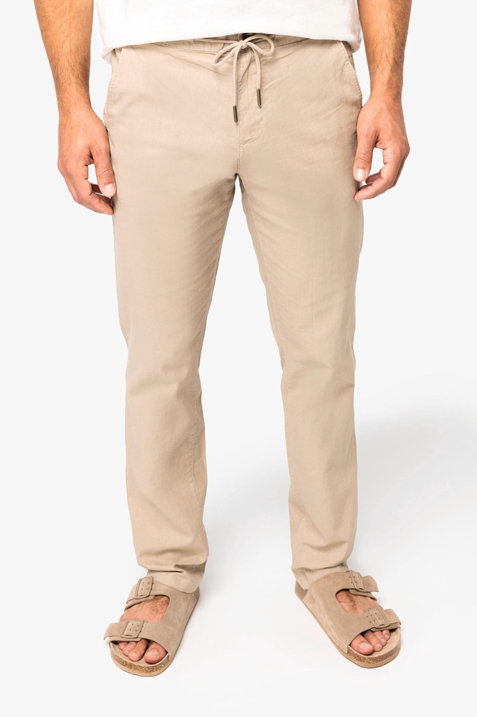 SP708 - Pantalon écoresponsable en lin et coton bio homme - NavyBlue