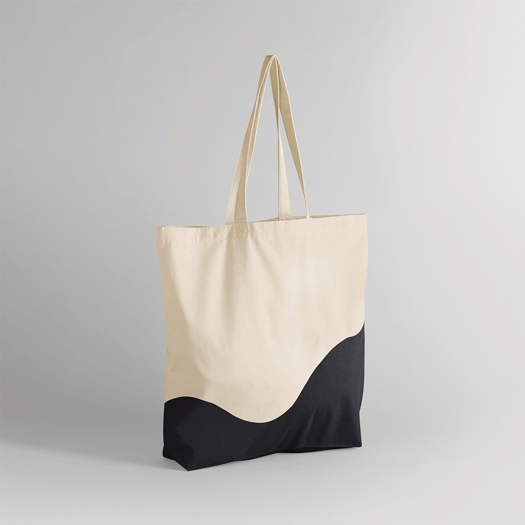 [W235-Natural_Caramel-OneSize] W235 - Sac fourre-tout organique à imprimé tourbillon - Natural_Caramel