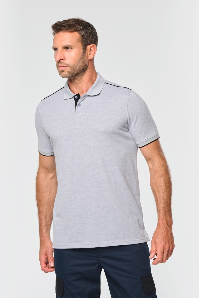 WK270 - Polo Day To Day contrasté manches courtes homme - Navy_LightRoyalBlue