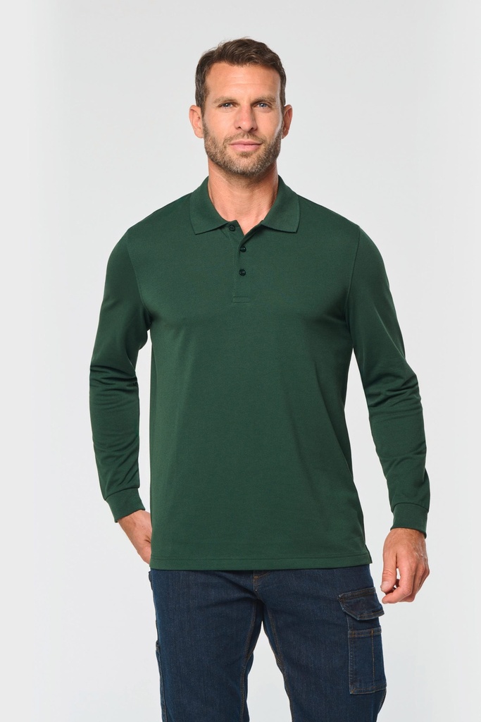 WK276 - Polo manches longues homme - White