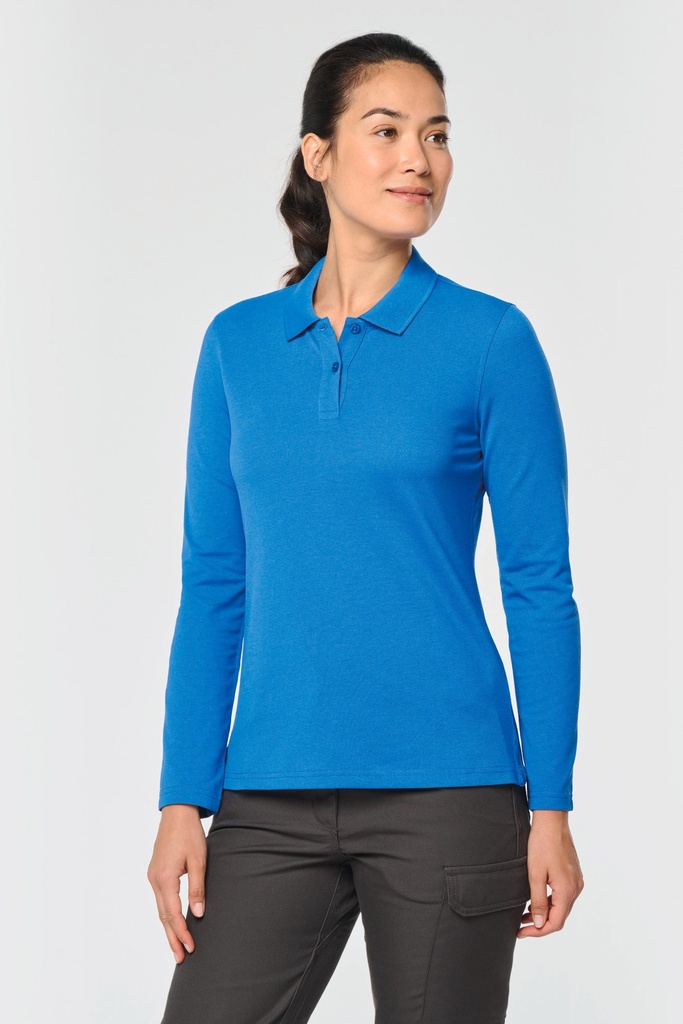 [WK277-Navy-XS] WK277 - Polo manches longues femme - Navy (XS)