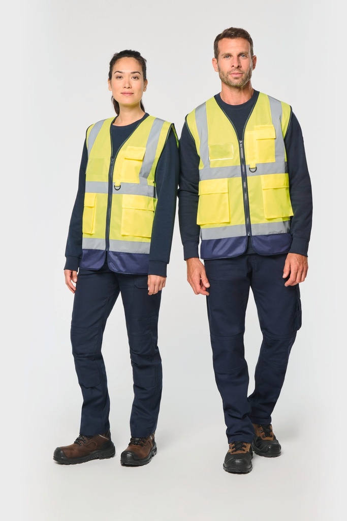 [WK618-HiVizOrange-XS] WK618 - Gilet de sécurité haute visibilité recyclé avec zip unisexe - HiVizOrange (XS)