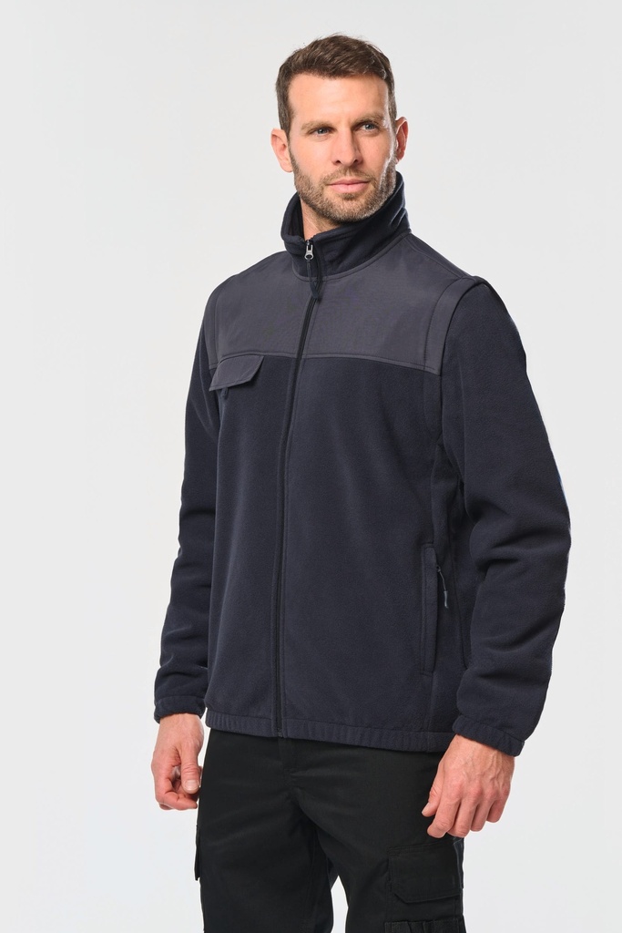 [WK9105-RoyalBlue-S] WK9105 - Veste polaire manches amovibles homme - RoyalBlue (S)