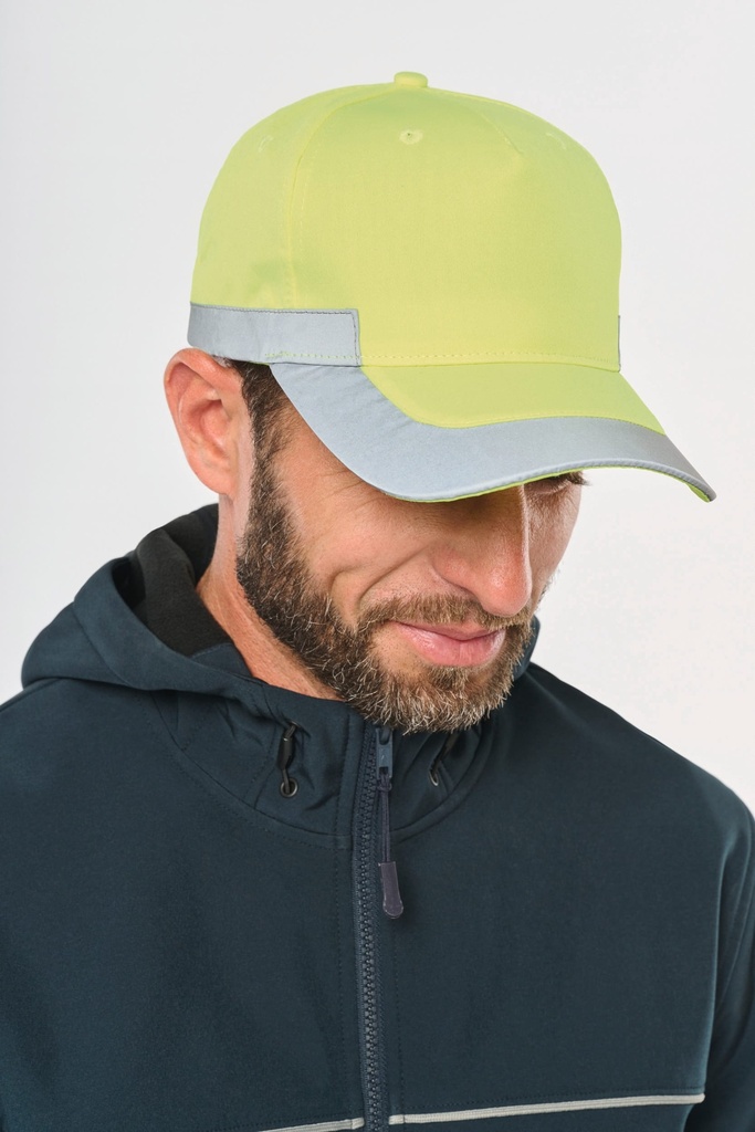 [WKP123-FluorescentOrange-OneSize] WKP123 - Casquette fluorescente - 5 panneaux - FluorescentOrange