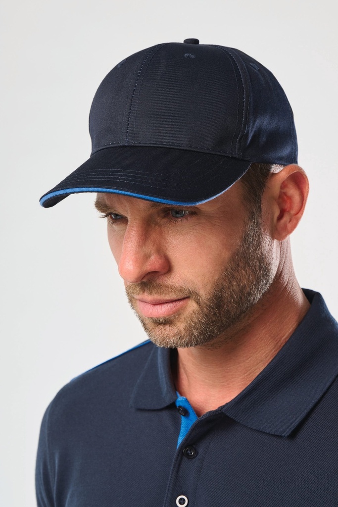[WKP145-ShaleGrey_LightGrey-OneSize] WKP145 - Casquette sandwich contrasté 6 panneaux OEKO-TEX® STANDARD 100 - ShaleGrey_LightGrey