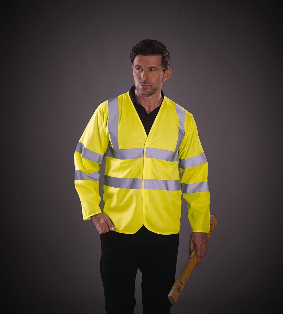 [YHVJ200-HiVisOrange-S] YHVJ200 - Gilet Hi-vis à manches longues - HiVisOrange (S)