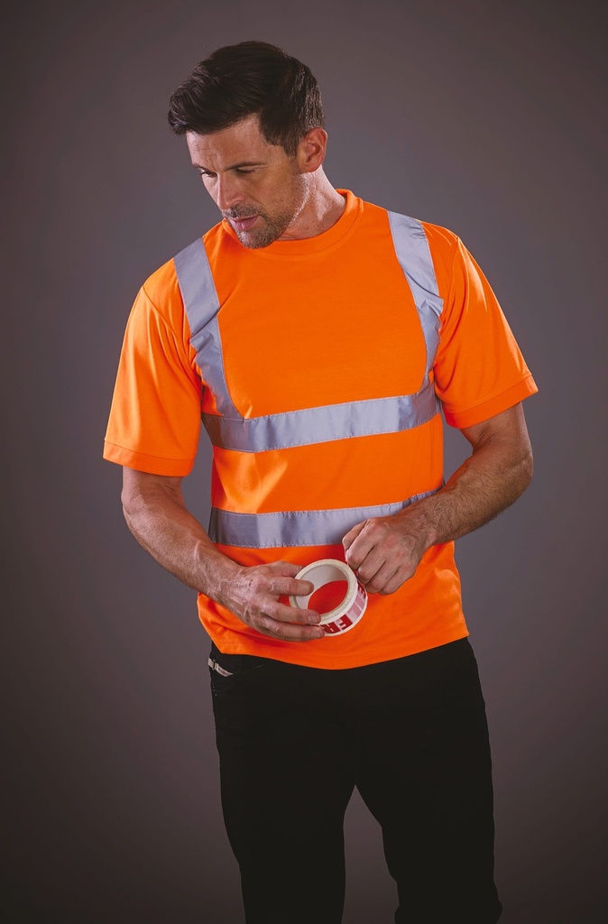 [YHVJ410-HiVisYellow-S] YHVJ410 - T-shirt manches courtes haute visibilité - HiVisYellow (S)