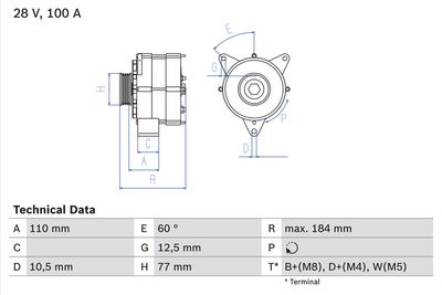 [⚠Déstockage] ALTERNATEUR BOSCH 4103