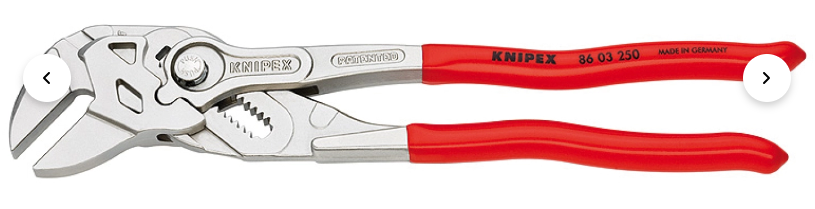 KNIPEX - PINCE CLE 250MM CHROMEE GAINEE PVC