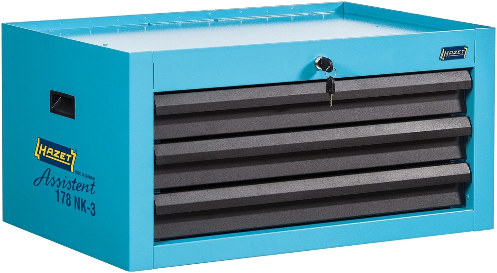 [178NK-3] HAZET Coffre à tiroirs 178NK-3 ∙ L x l x h : 696 mm x 488 mm x 390 mm ∙ Tiroir, plat: 3× 80 x 527 x 348 mm