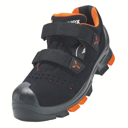 [6500.1-35] 65001 - uvex 2 Sandales S1P  noir, orange Largeur 10 (35)