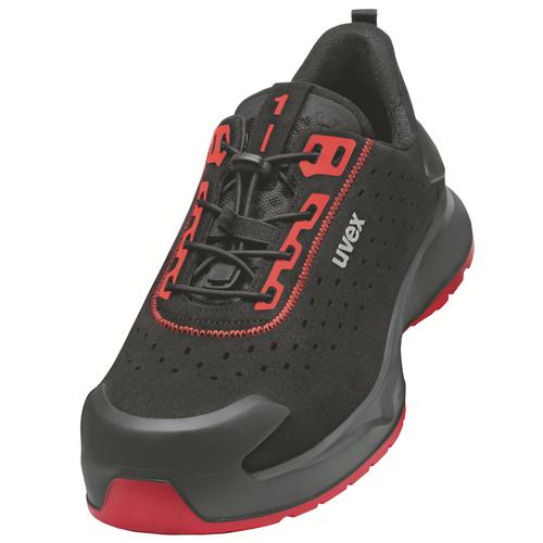 [6802.1-35] 68021 - uvex 1 x-craft Chaussures basses S1 PL  noir, rouge Largeur 10 (35)