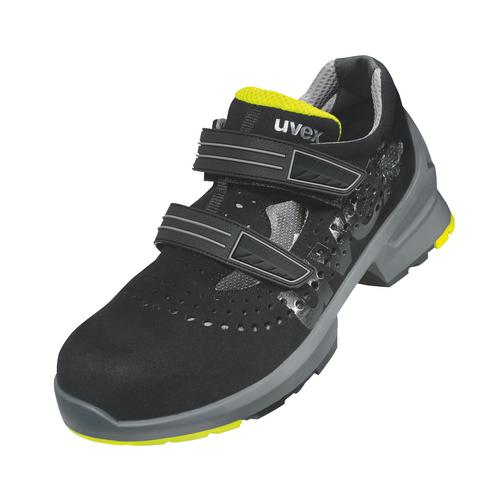 [8542.8-35] 85428 - uvex 1 Sandales S1  noir, jaune Largeur 11 (35)